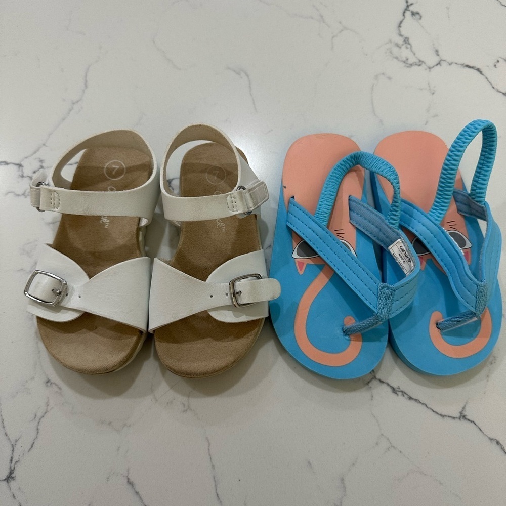 Carters Cat & Jack Bundled Girls Shoe Sandals Size 7 Toddler - Picture 10 of 10